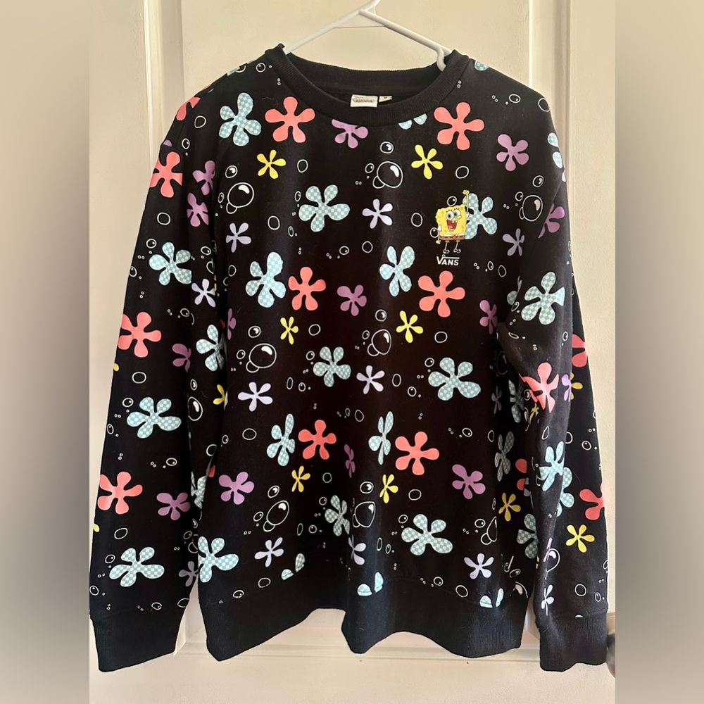 Vans Black Sweatshirt with SpongeBob Design
